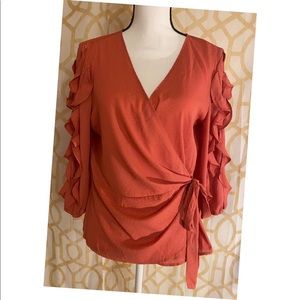 Ladies size M wrap shirt New York and Company NWT